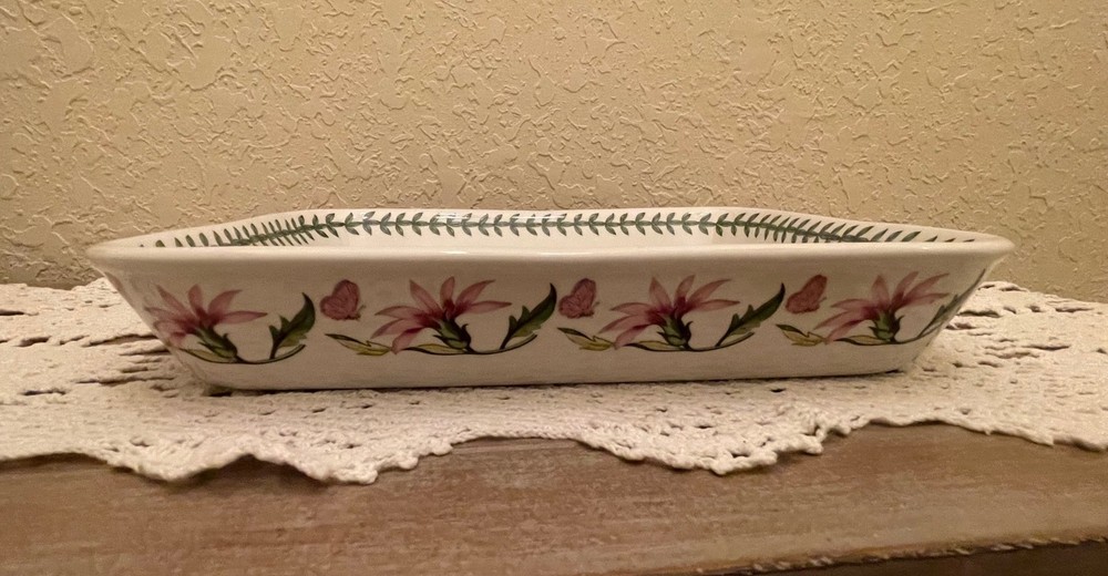 Portmeirion Botanic Garden Ceramic Lasagna Rectangular Baking Dish, Daisy 12 In
