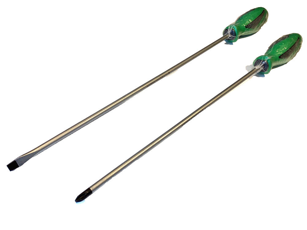 Matco Tools NEW 2 Piece GREEN EXTRA LONG Flat And Phillips Tip Screwdriver Set