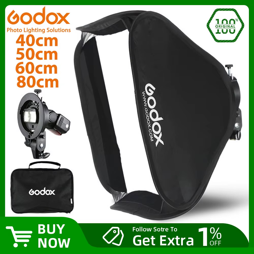 40cm 50cm 60cm 80cm Ajustable Speedlight Flash Softbox + S type Bracket Bowens M