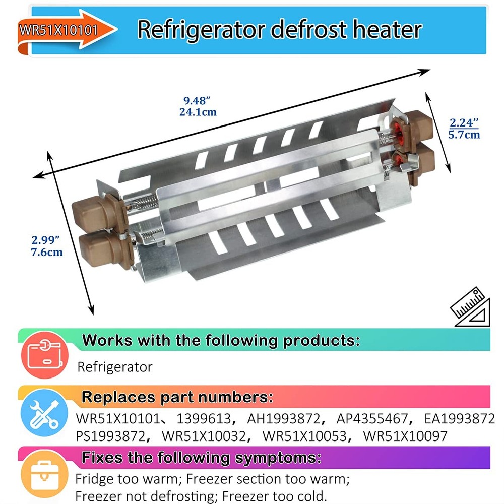 WR51X10101 Refrigerator Defrost Heater Replacement Part Compatible For GE Ref...