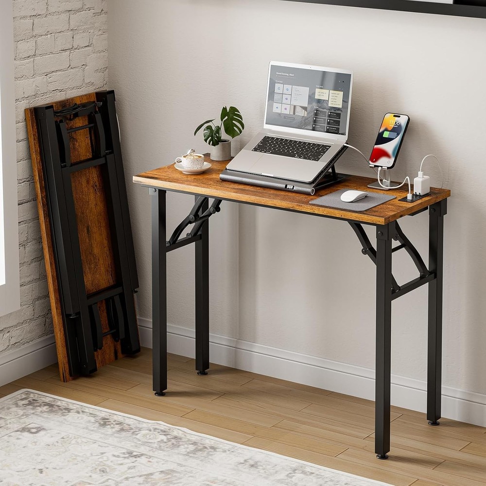 Small Folding Computer Desk – Portable 35.8 Inch Foldable Laptop Table