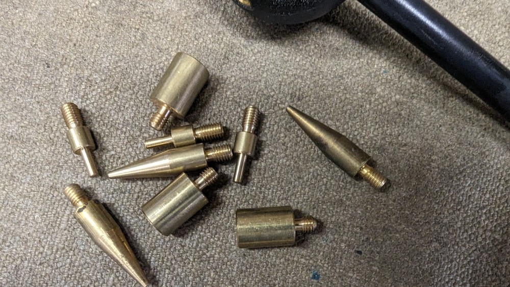 Target Ball Black powder bullet starter seater, with extra tips