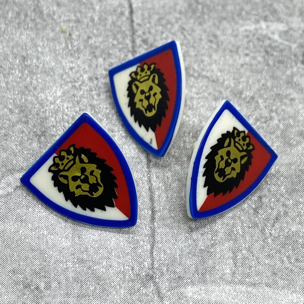 3pack Custom Classic Lion Head Shield Block Accessory for Minifigures D9DPA30