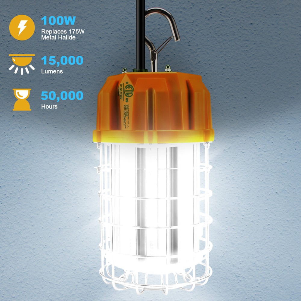 LED Construction Temporary Work Light 100W Basement Warehouse Workshop High bay