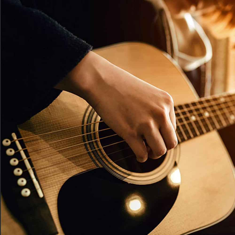 2 Sets 4Pcs 6 String Acoustic Guitar Bone Bridge Saddle and Nut Made ...