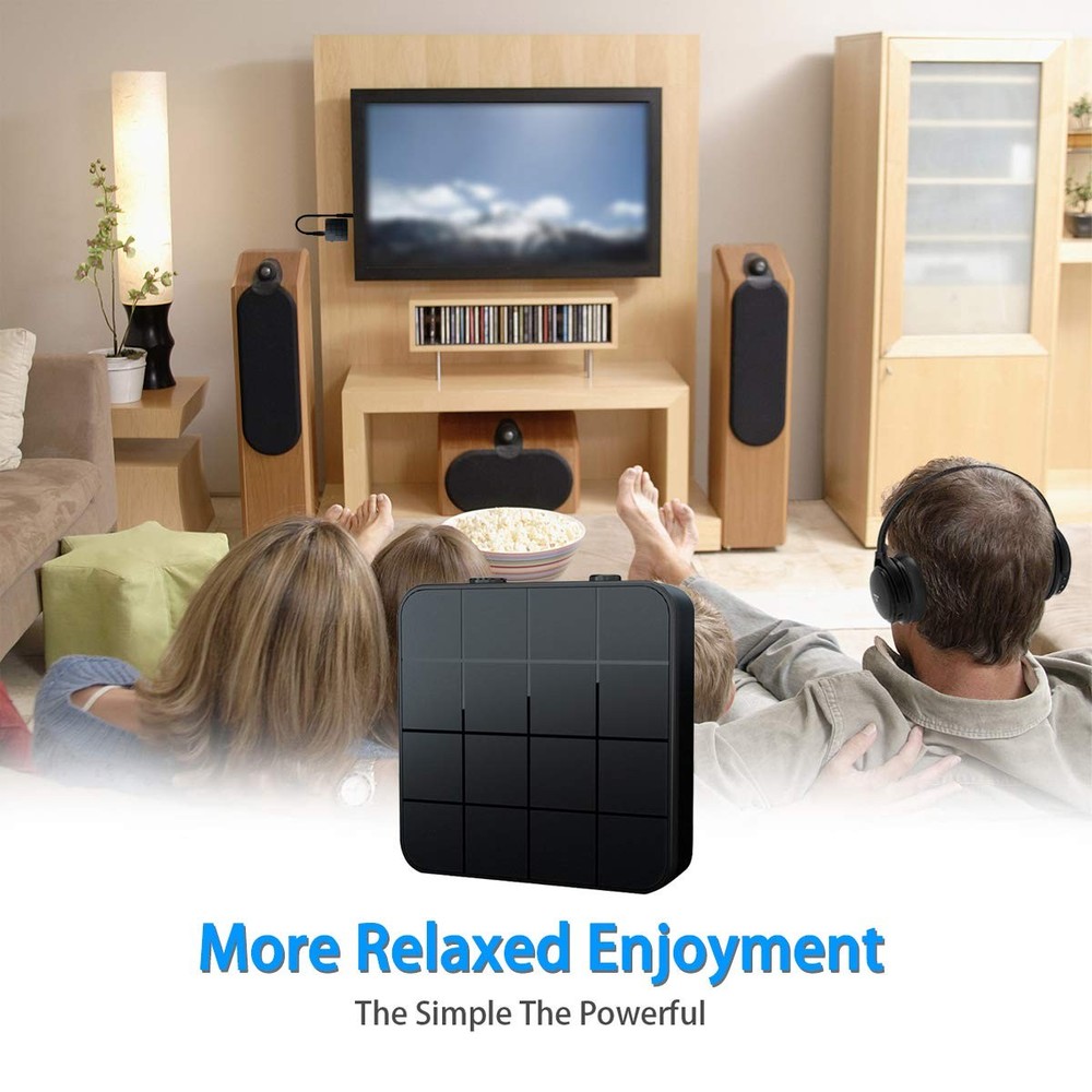 Bluetooth 5.0 Audio Transmitter Receiver Adapter, 2-in-1 Wireless 3.5mm aptX ...