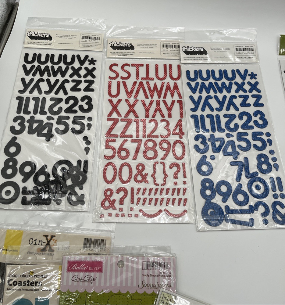 Scrapbooking Alphabet Stickers Lot Thickers Pebbles Mixed Sets