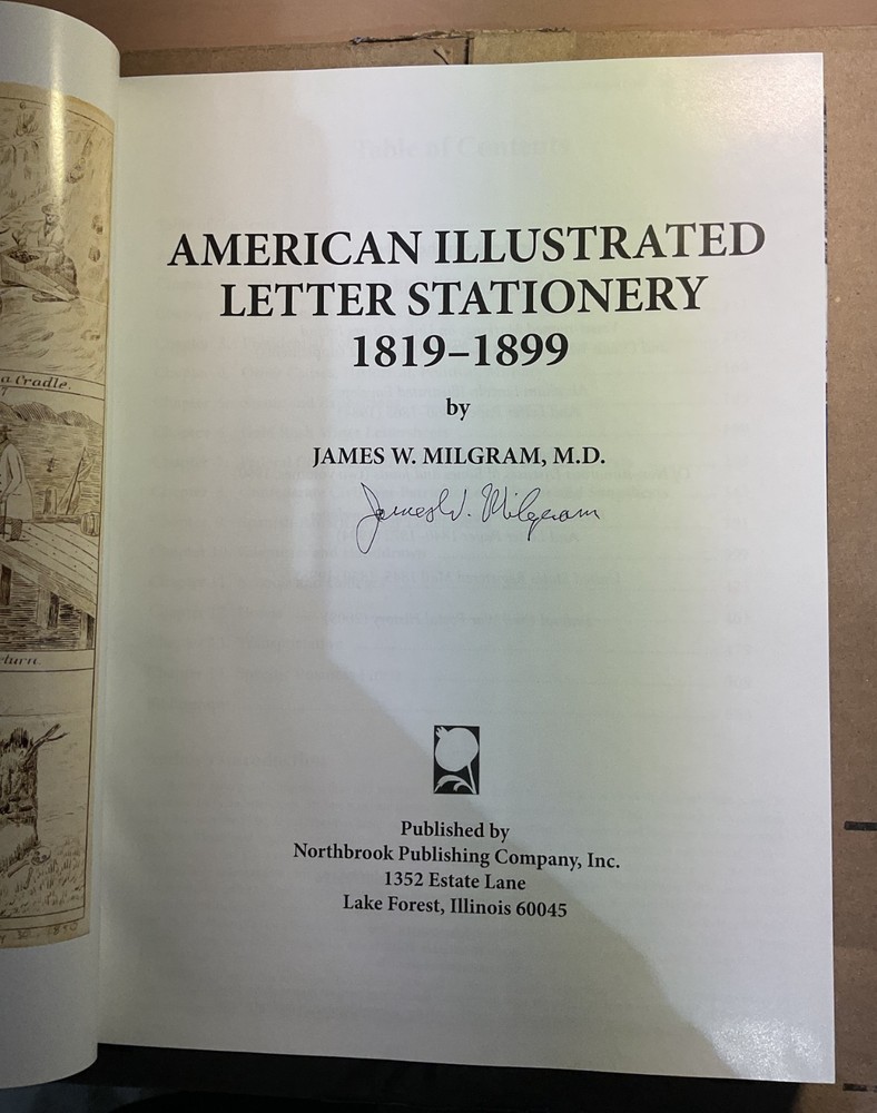 AMERICAN ILLUSTRATED LETTER STATIONERY 1819-1899, SIGNED BY JAMES W. MILGRAM