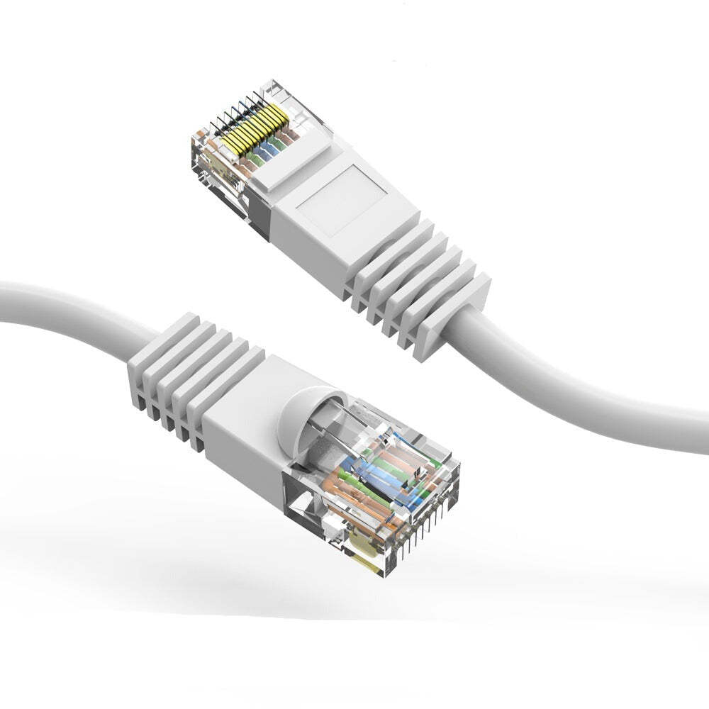 1.5Ft CAT5E UTP Ethernet Network Booted Cable White