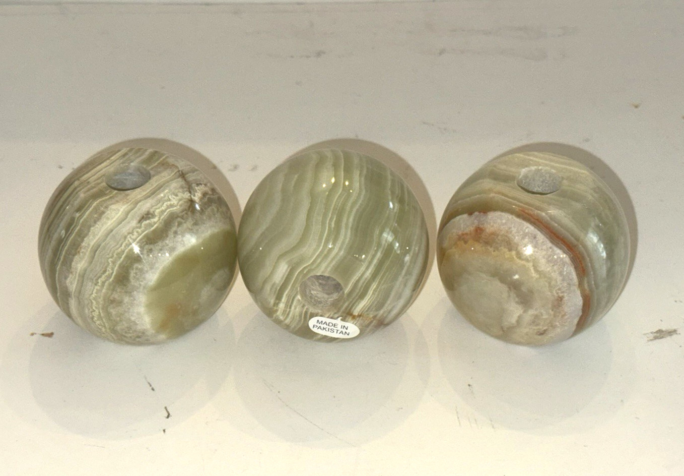 NEW OLD STOCK~ 2.5" dia Onyx Ball Lamp Spacer Break lamp part-Med Green