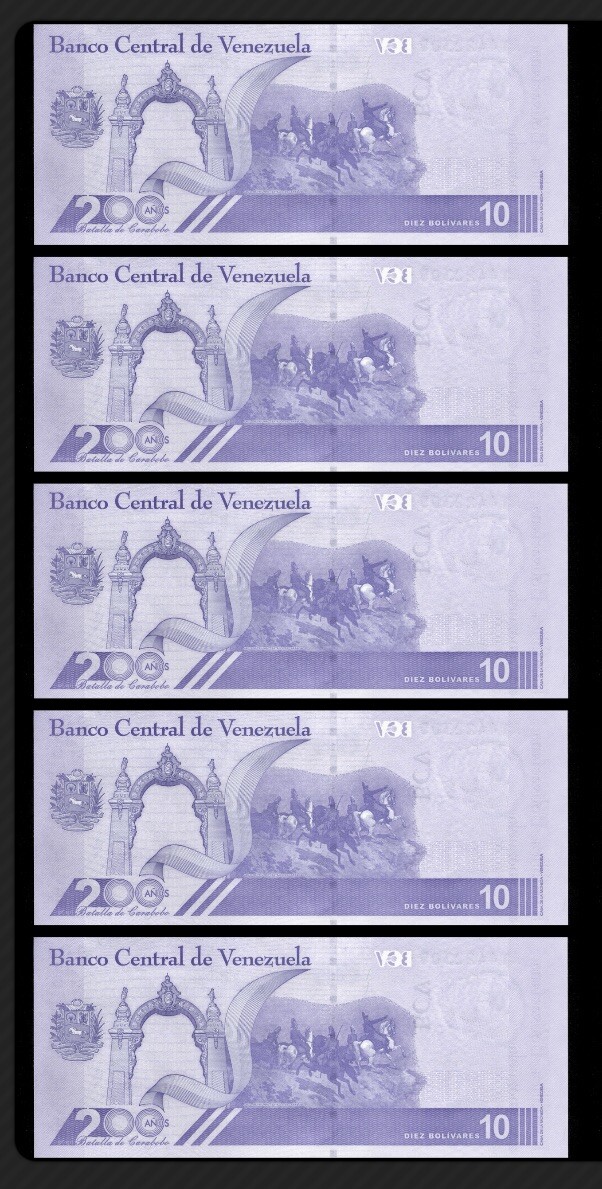 VENEZUELA 10 DIGITALES 2021 qty 5 UNC 10 million bolivar soberano New USA
