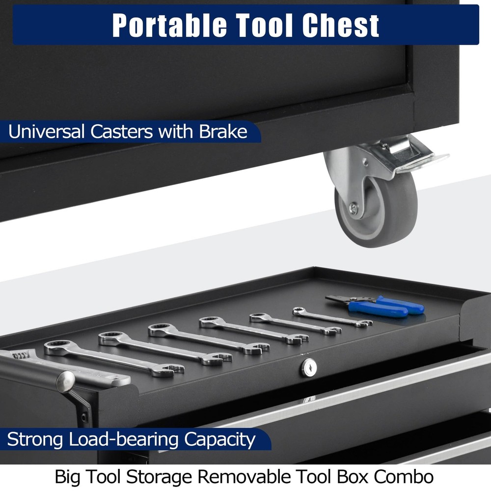 5-Drawer Rolling Tool Chest Tool Box Lockable Storage Cabinet Tool Cart w/Wheels