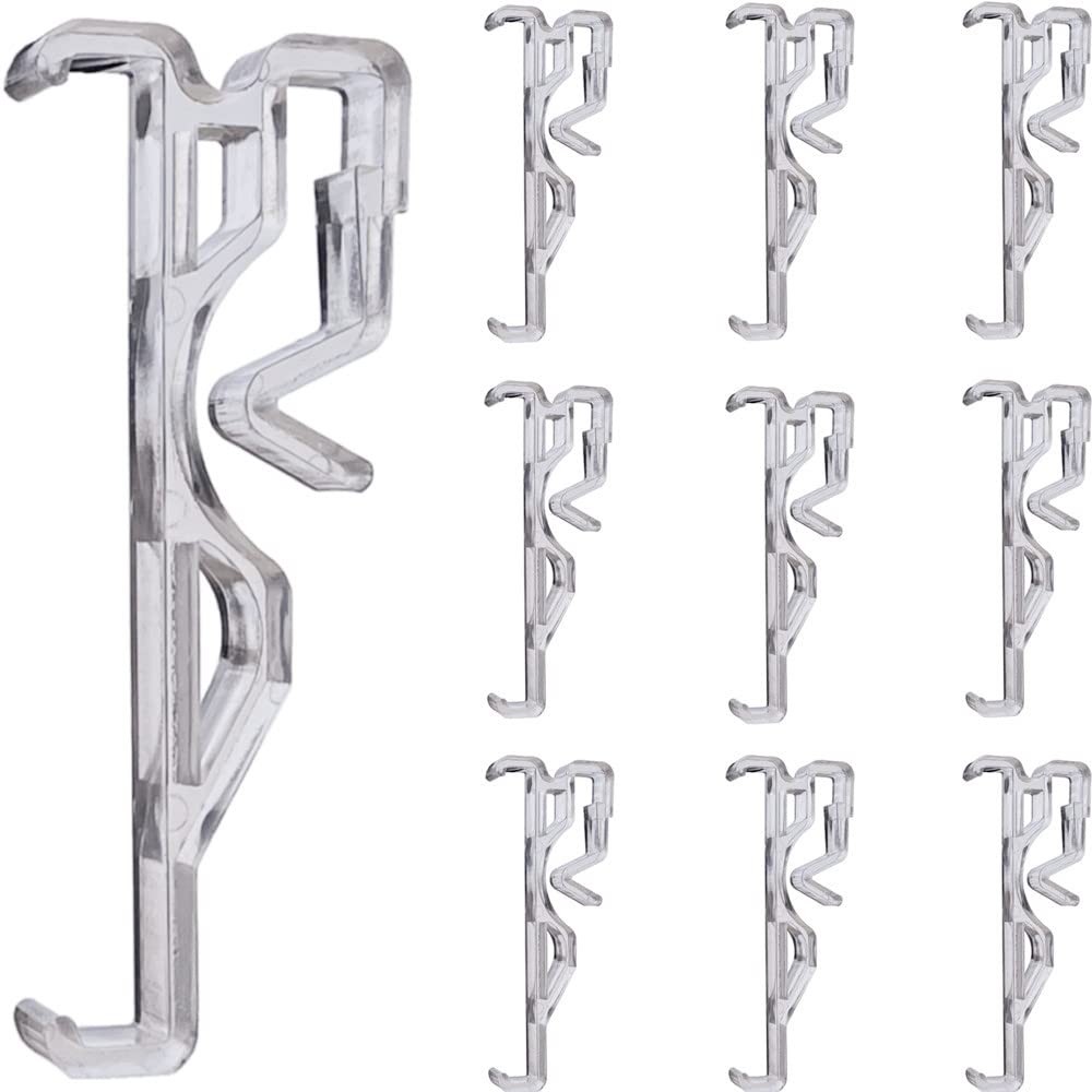 Valance Clips 10pcs 2.5inch Clear Plastic Hidden Retainer One Size, Silver