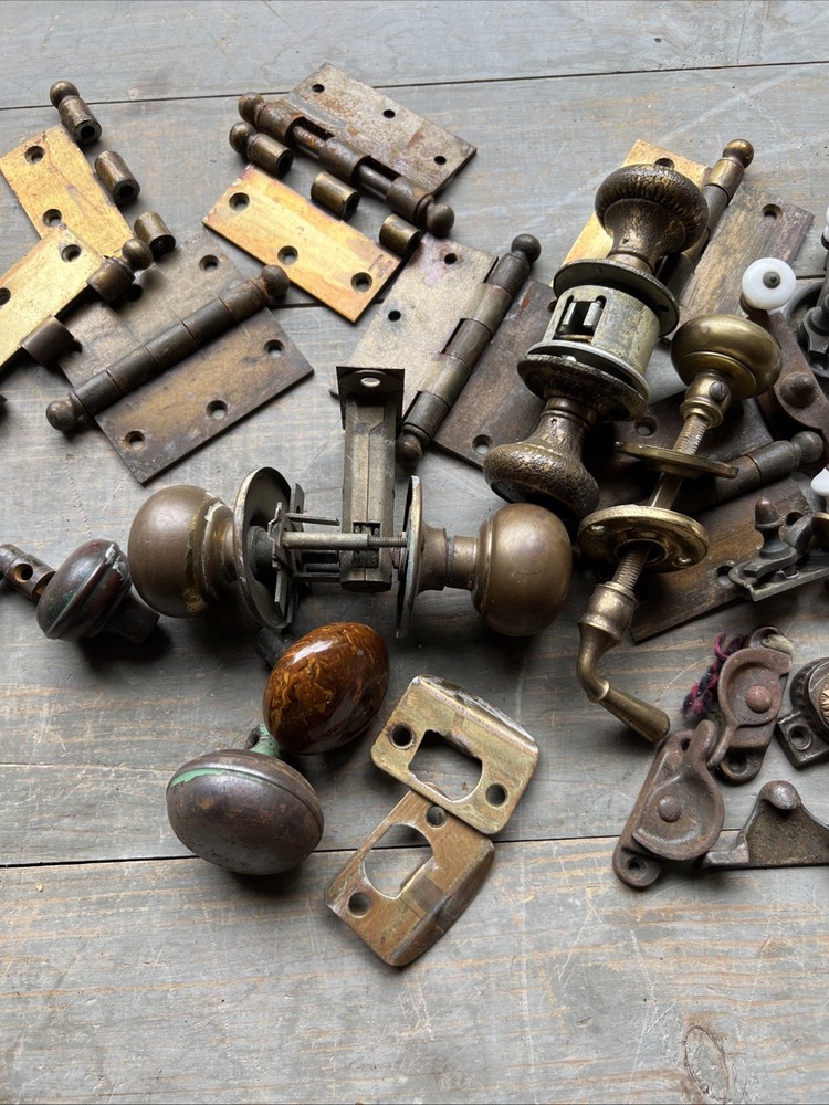 Vintage Door Hardware And Knobs Bronze Brass Iron Mixture