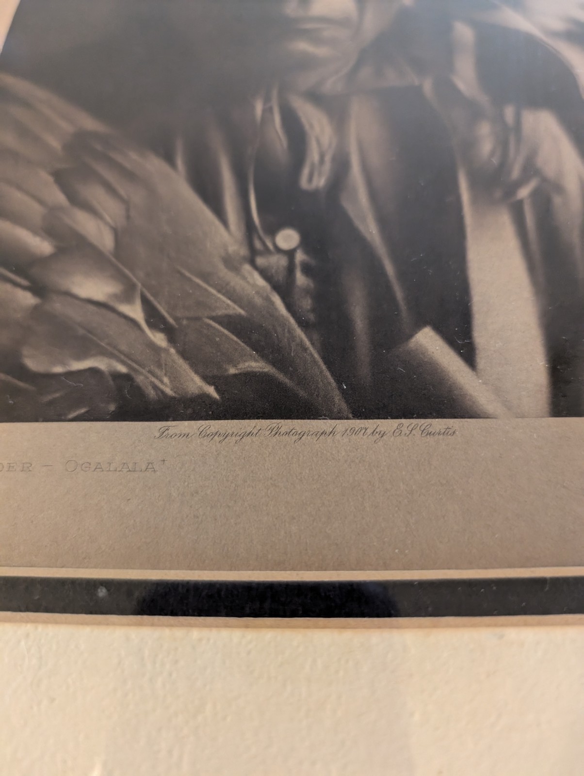 Not A Reprint, Original Photogravure-Edward Curtis - Fast Thunder - Ogalala 1907