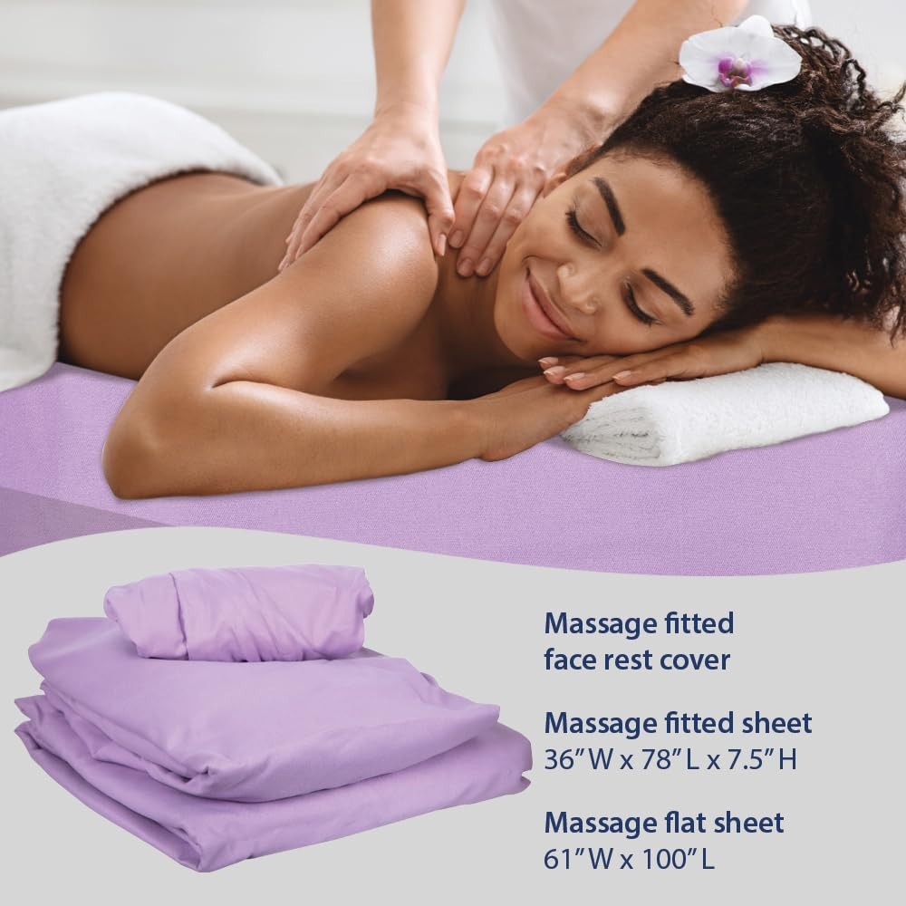 ForPro Professional Collection Premium Microfiber 3-Piece Massage Sheet Set, ...