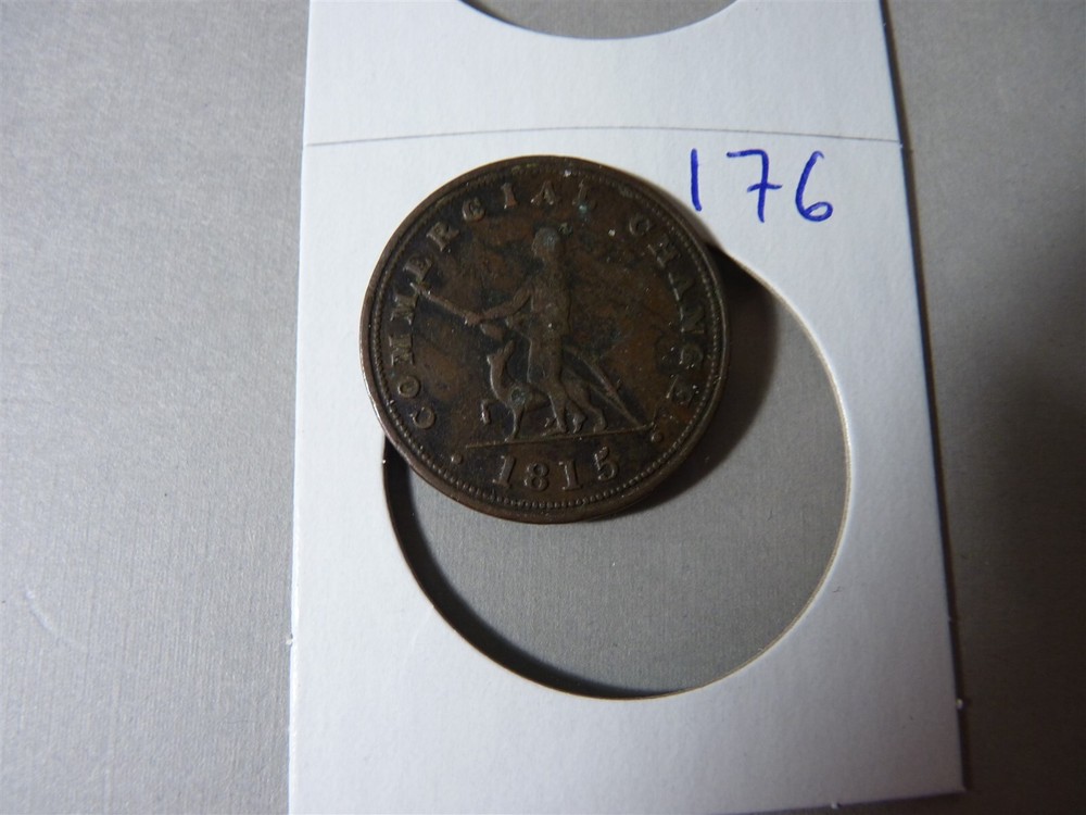 VINTAGE CANADA 1815 TOKEN NOVA SCOTIA COMMERCE CHANGE NO176