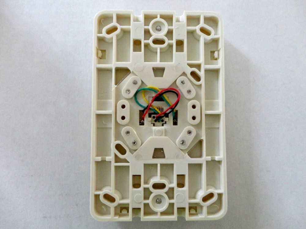 Modular Phone Jack Wall Plate Surface Mount 4 Wire Flush Telephone, Ivory