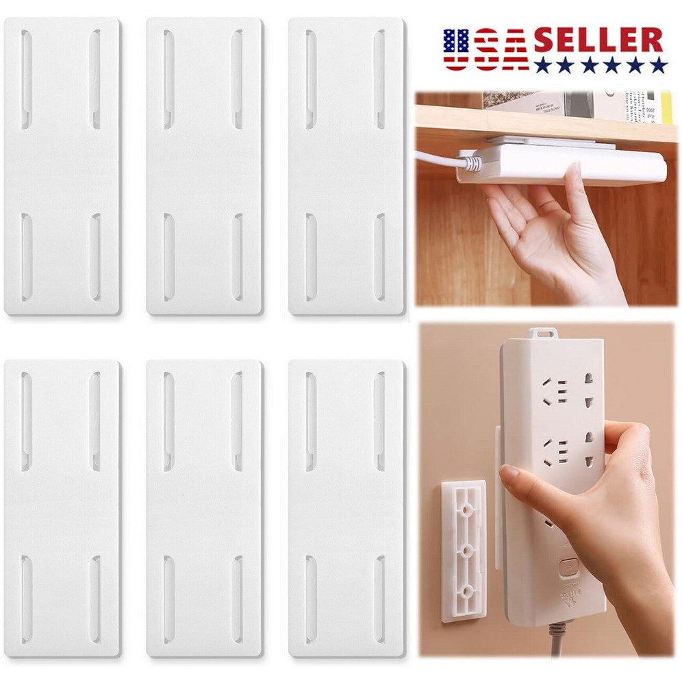 4pcs Self-Adhesive Desktop Socket Fixer Adhesive Punch Free Socket Holder Home