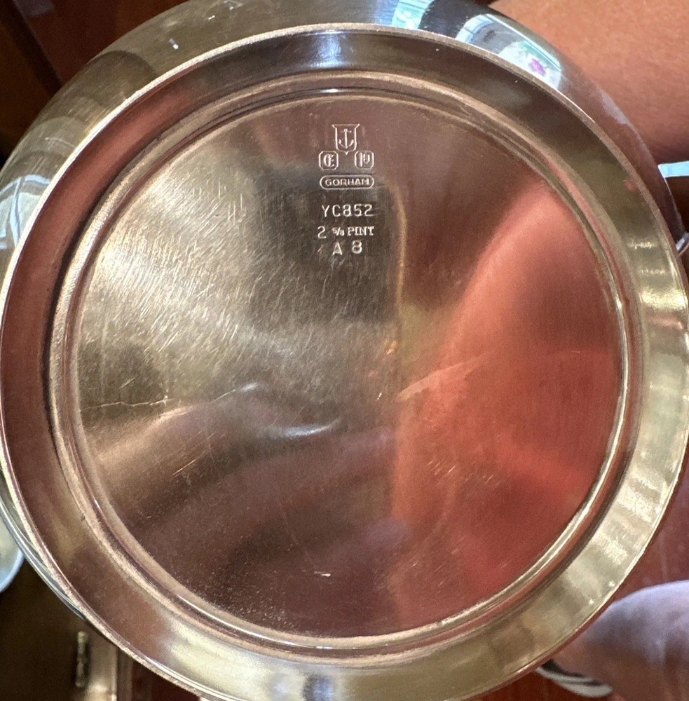 Gorham Silver Teapot w Lid Silverplated Modern YC852 Mid Century Modern