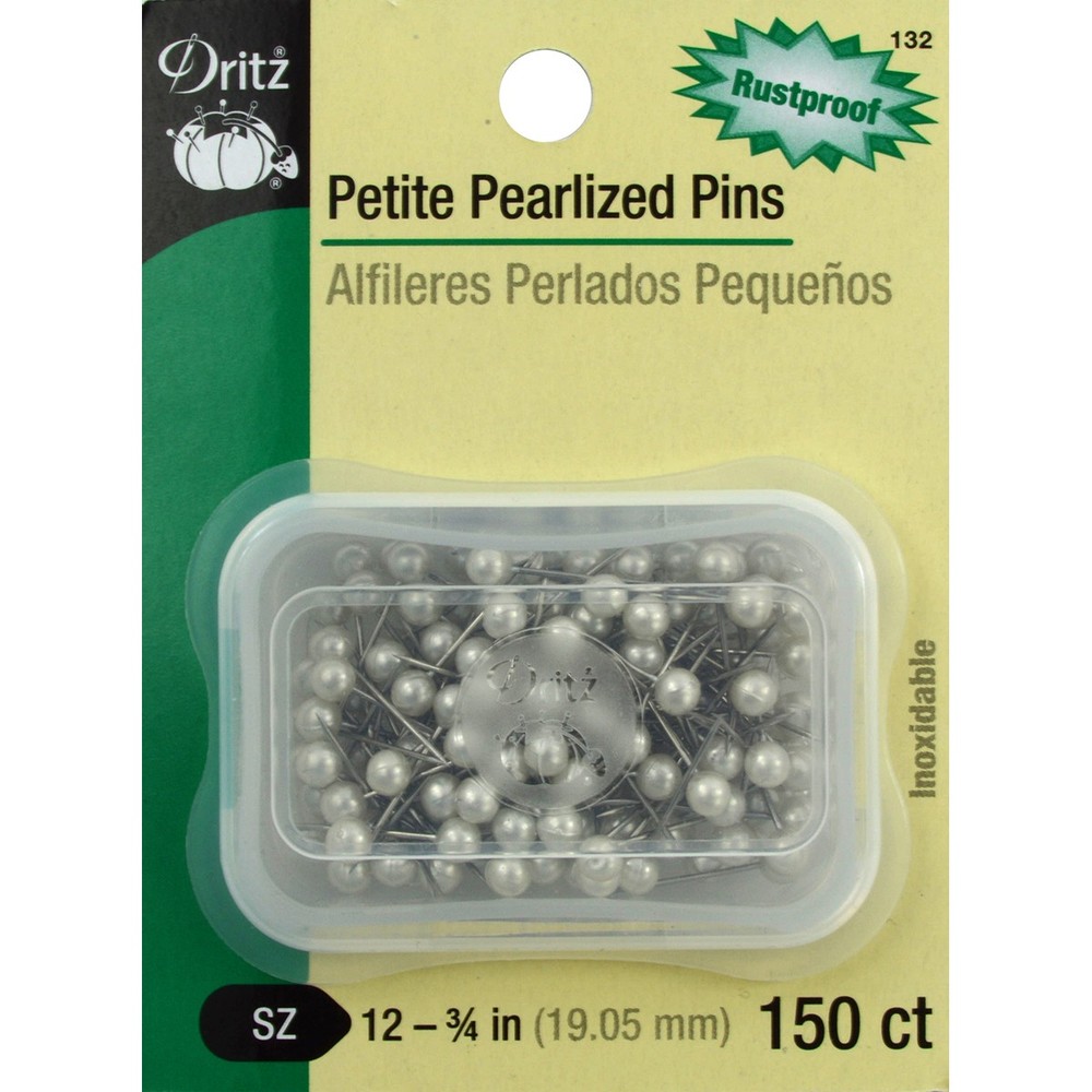 Dritz 132 Petite Pearlized Pins -Size 12 150/Pkg