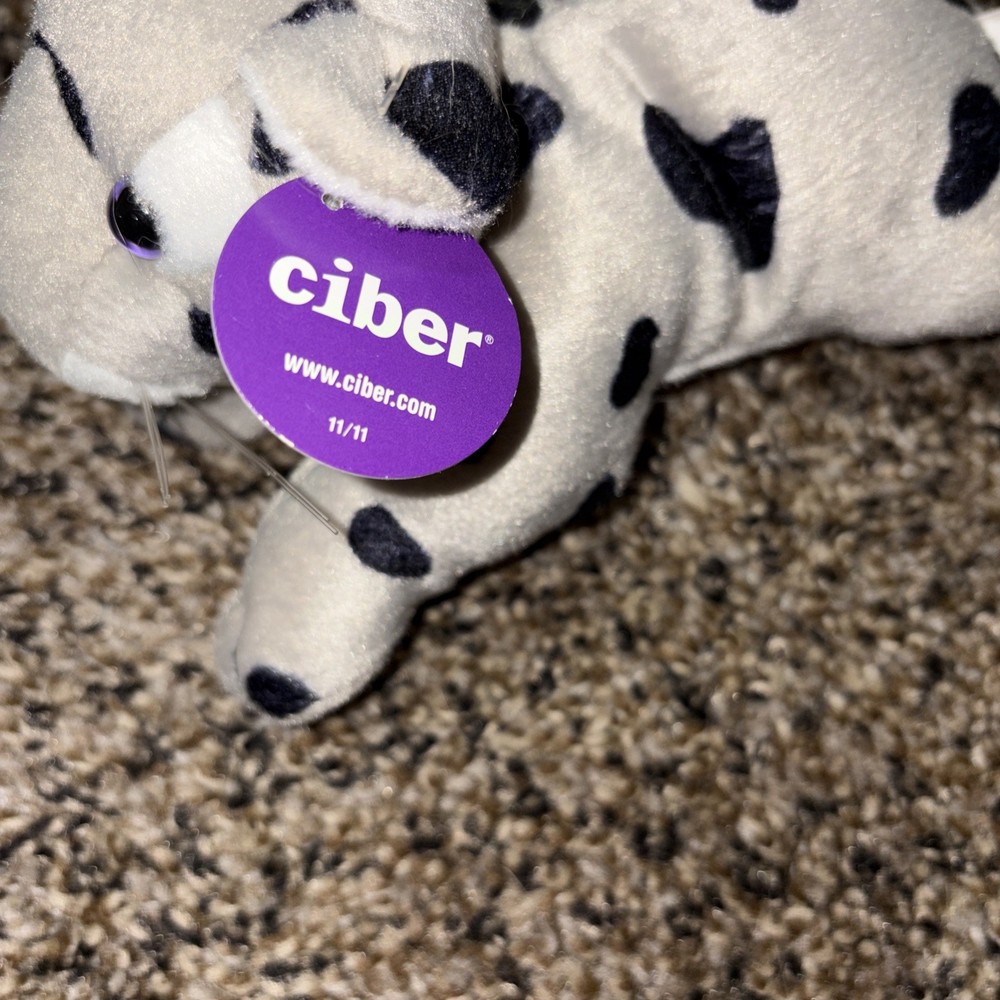 2011 Ciber Cloud Stuffed Leopard Plush Stuffed Animal 7" w/ Tags Gray