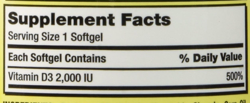 Extra Strength Vitamin D-3 2000 IU 600 Soft Gels
