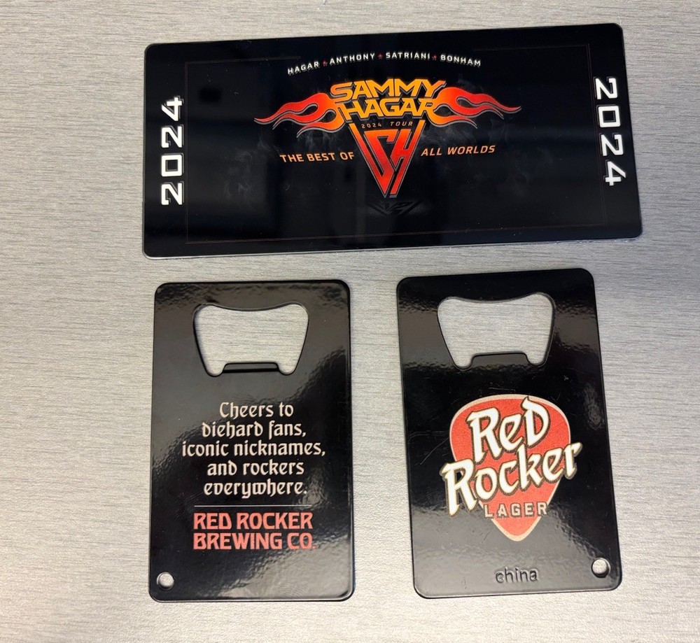 2  Bottle Openers Sammy Hagar VIP Best Both Worlds + Commemorative Ticket