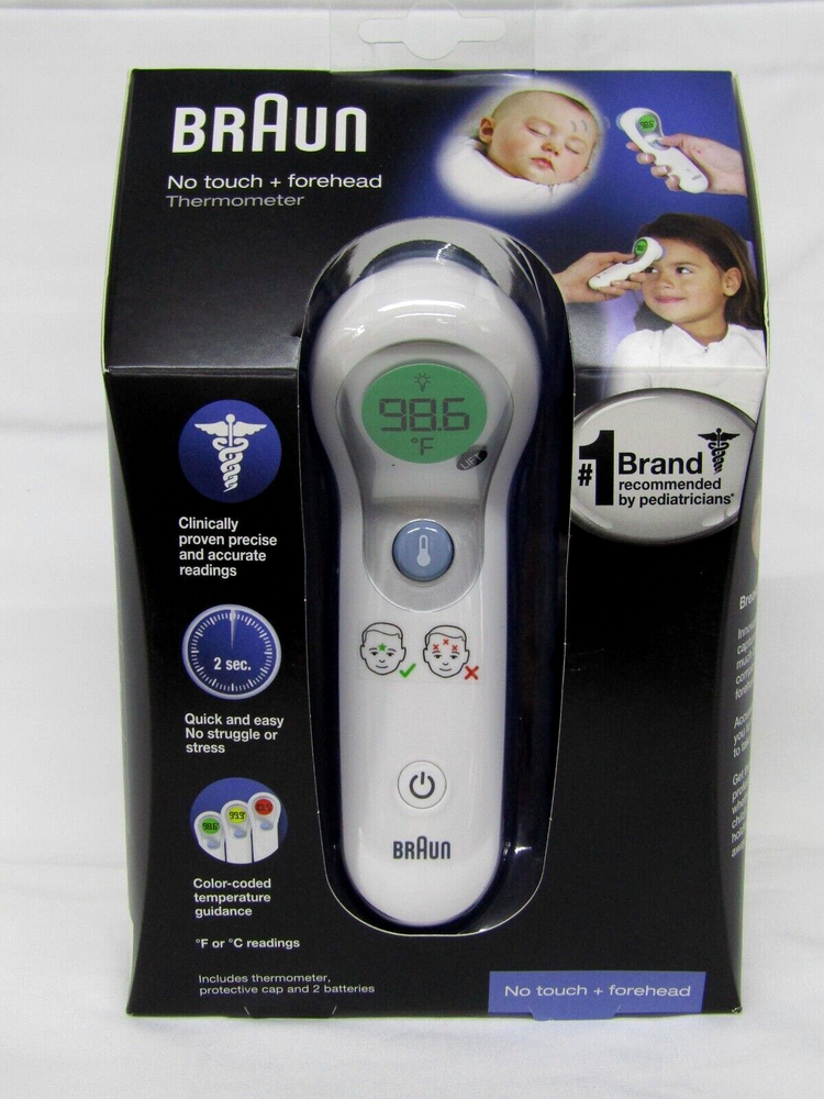 Braun No Touch Forehead Thermometer Color Coded Temp NTF3000CN - SEALED