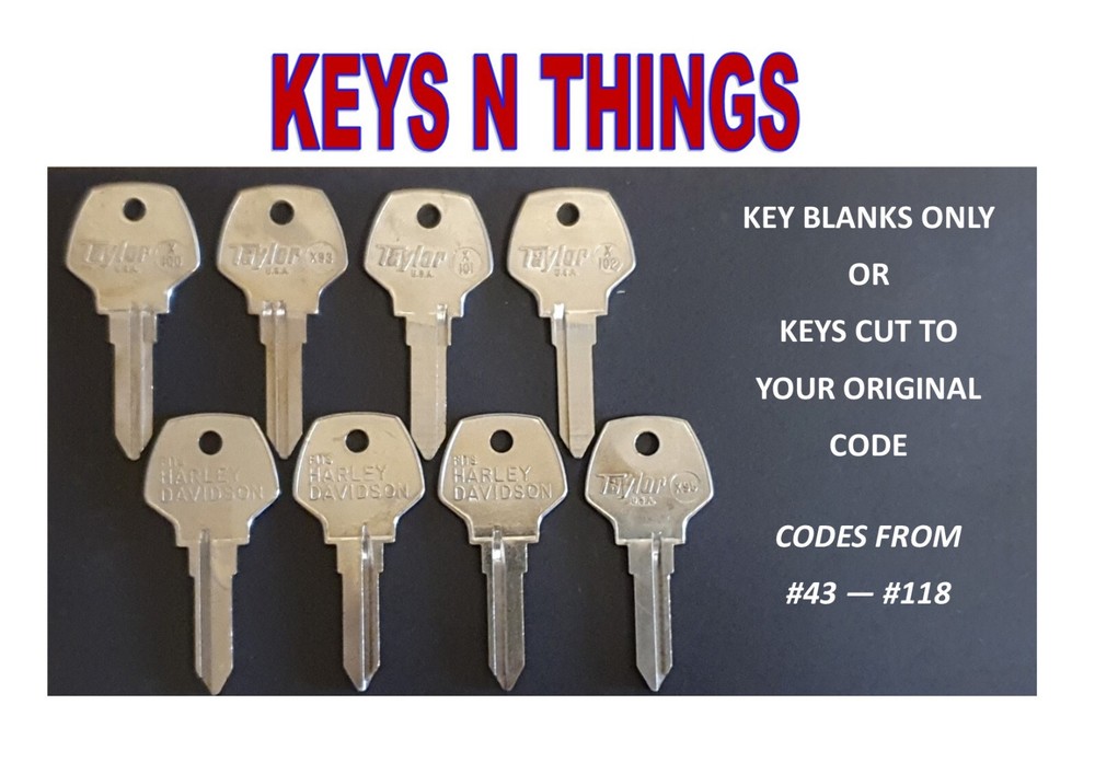 HARLEY DAVIDSON KEY BLANKS OR KEYS CUT TO YOUR ORIGINAL CODE