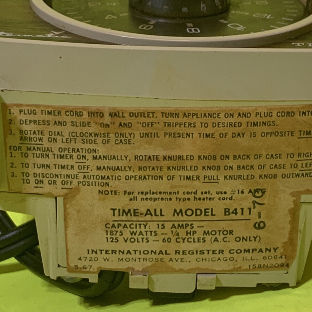 Intermatic Time All B411 Lamp Appliance Timer