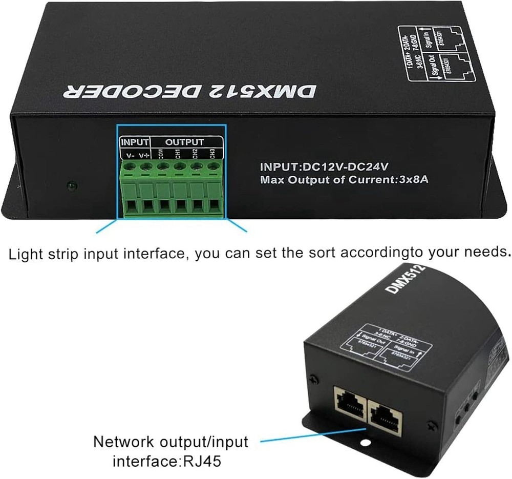 High Power Dmx Led Decoder Controller Led DMX 512 Dimmer Driver DC12V-24V for...