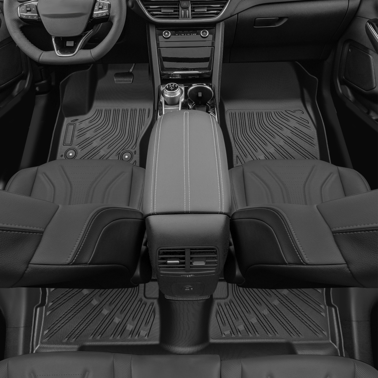 TPE Front & Rear Floor Mats / Trunk Cargo Liners Set For 2013-2019 Ford Escape