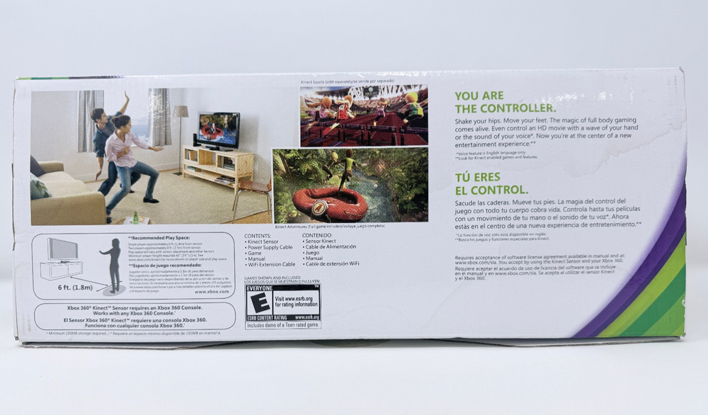 Microsoft Kinect Sensor Xbox 360 & Kinect Adventures- TESTED & WORKS