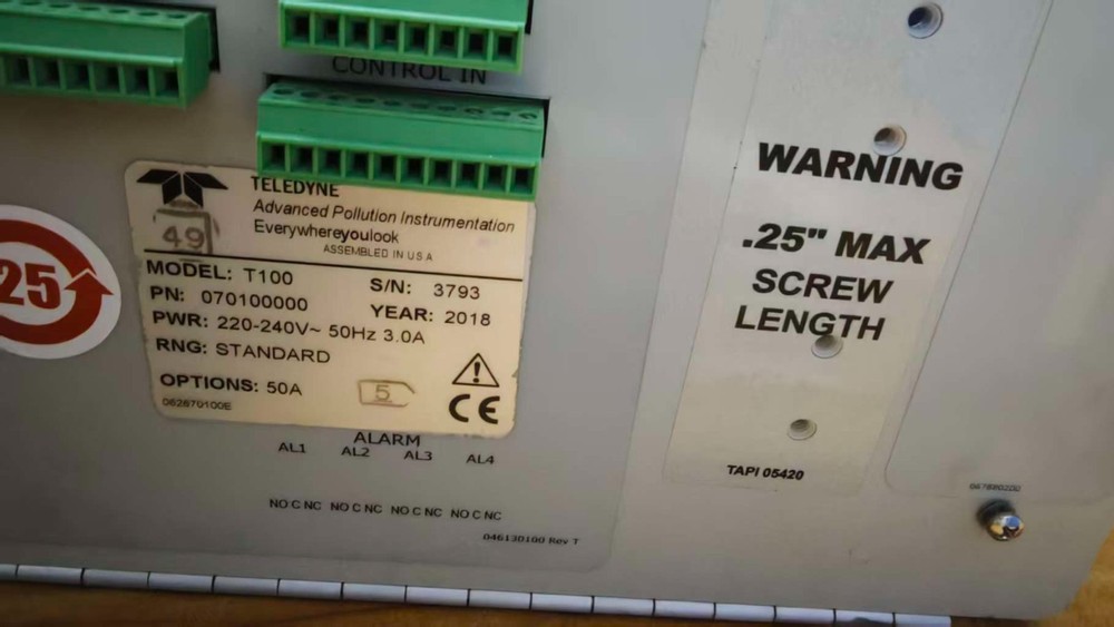 Teledyne API T100 Sulfur Dioxide Analyzer