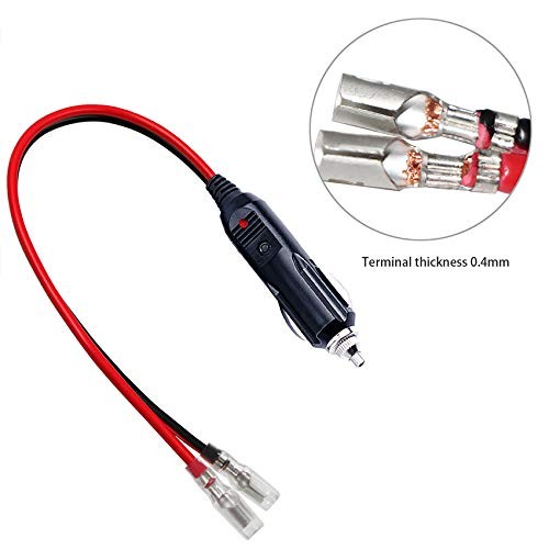 [1PACK] 12Volt Replacement Cigarette Lighter Male Plug with Leads - Car 1PACK