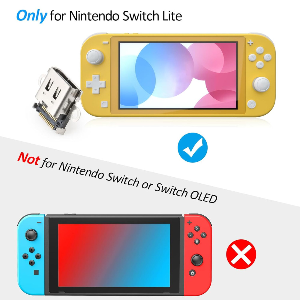 2 Pack Replacement for Nintendo Switch Lite Charging Port Switch Lite Dock Co...