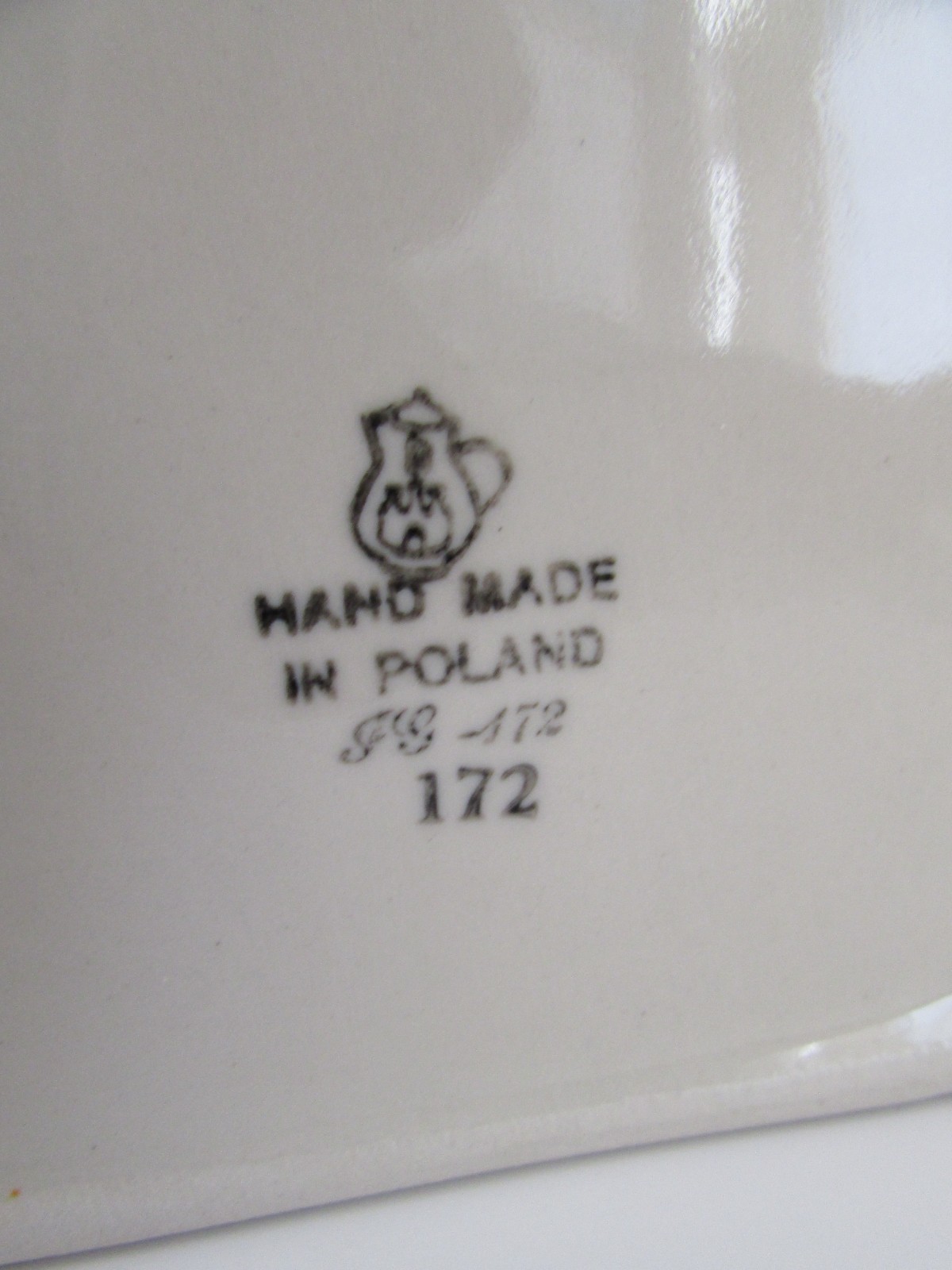 Polish Pottery Green Hanging Salt Cellar without Lid Used