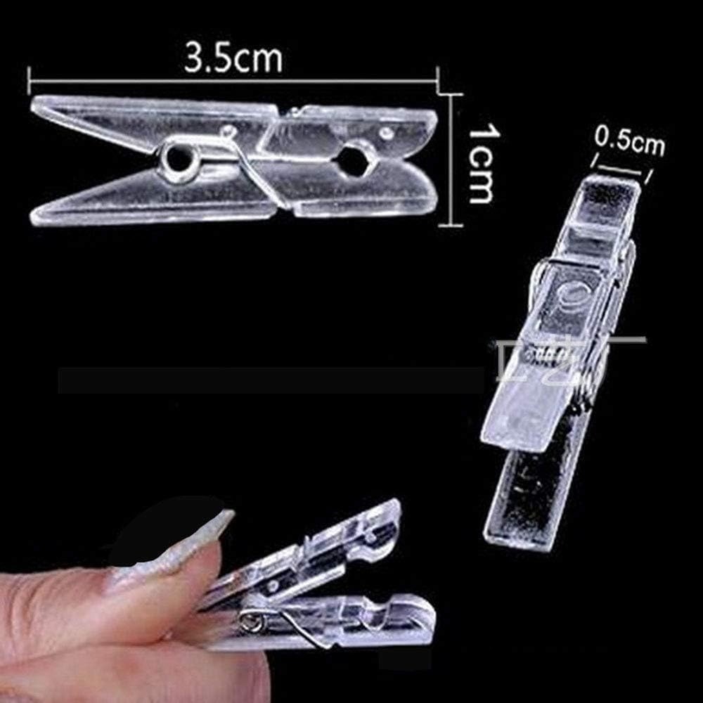 Mini Plastic Clips Clear Utility Pins for Photos String Lights Craft Display