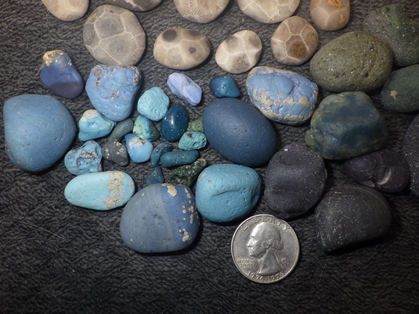 Tiny Petoskey Stones and Leland Blue Stones