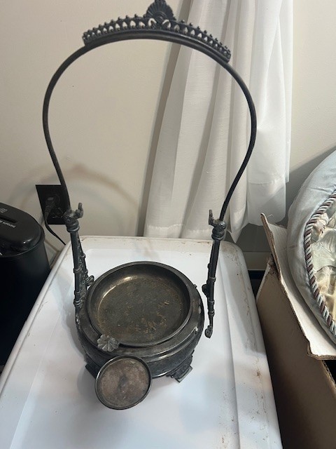 Vintage Silver Plated Tilting Pitcher with cup