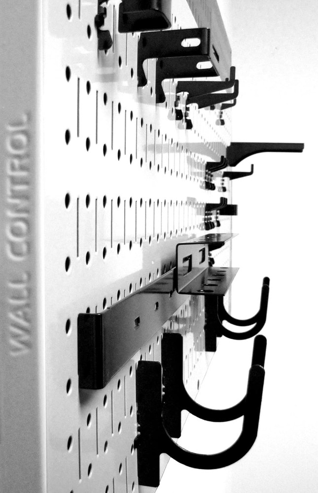 Powder-Coated White Pegboard Panels for Efficient Garage Tool Storage & Display