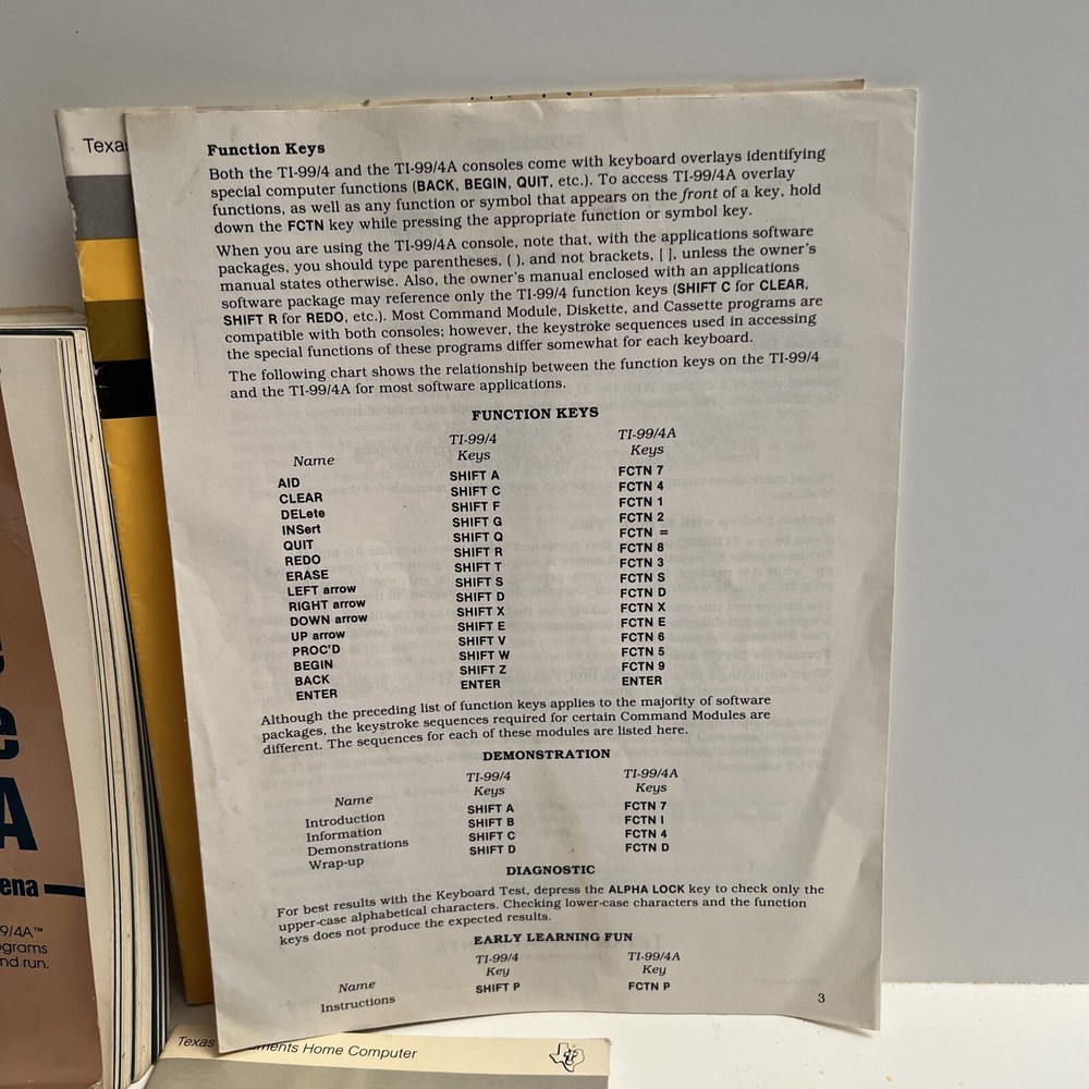 2) Texas Instruments TI-99/4A Computer w/ 1 Power Supply & Manuals Untested