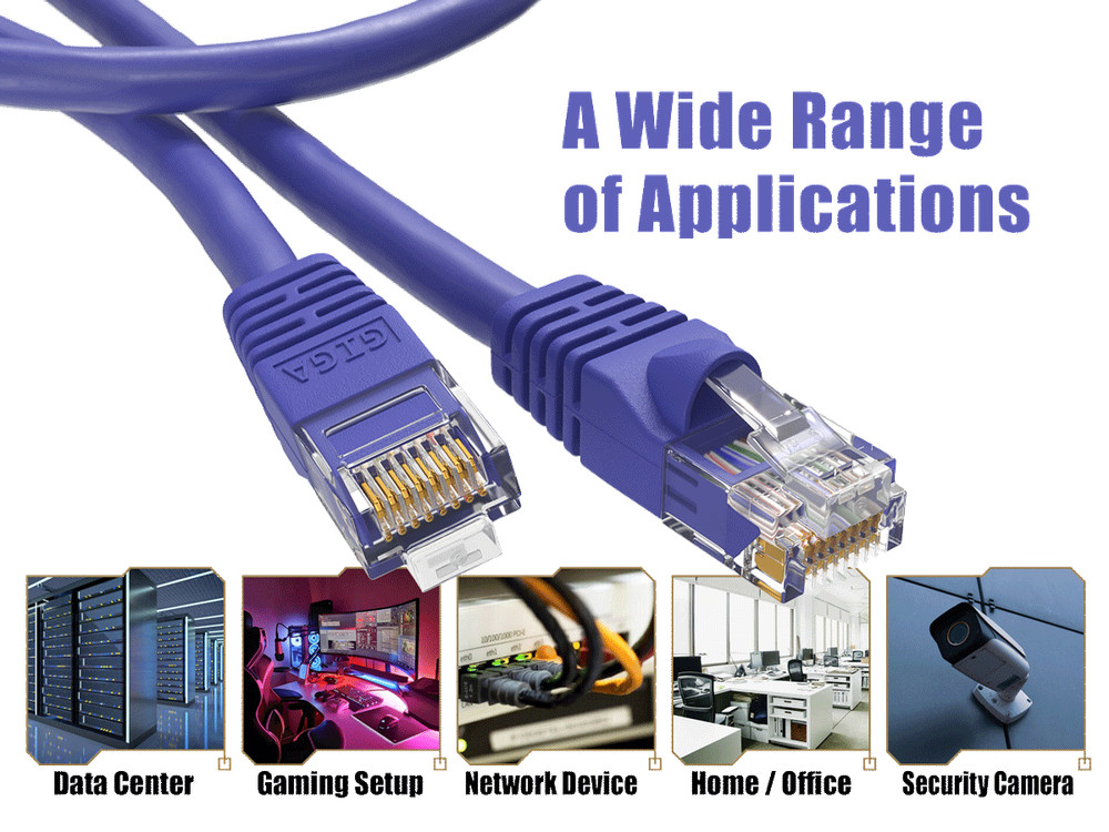 5ft Cat6 UTP Ethernet Network Patch Cable Snagless 24AWG Bare Copper, Purple