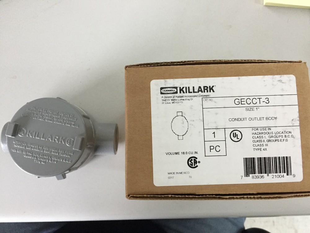 KILLARK GECCT-3 1" EXPLOSION PROOF CONDUIT OUTLET BODY