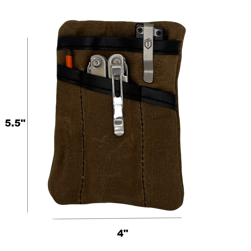 Waxed Canvas Pocket EDC Organizer - Brown