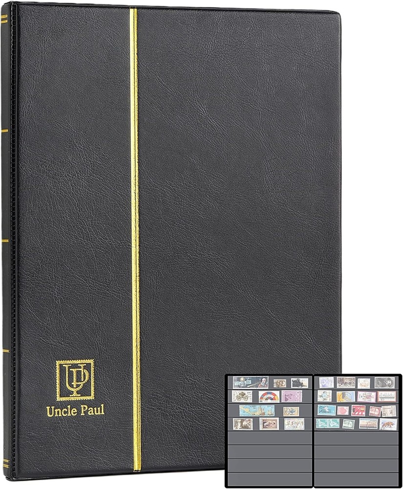Stamp Albums 160 Pockets - Stockbooks with 30x197mm Sleeves 10 Double Sided