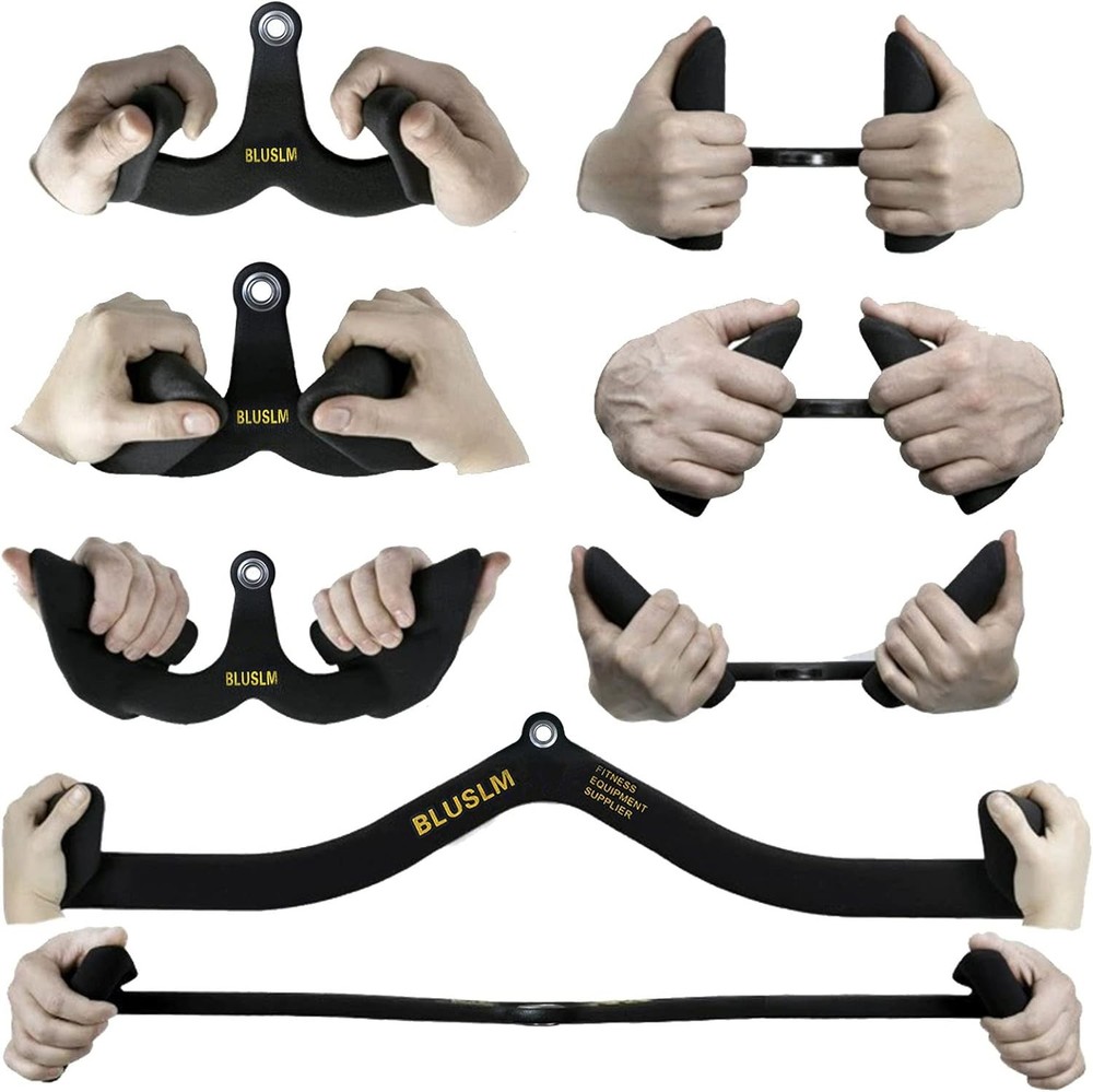 LAT Pull down Bar for Cable Machine, LAT Pulldown Attachments T-Bar V-Bar Cable