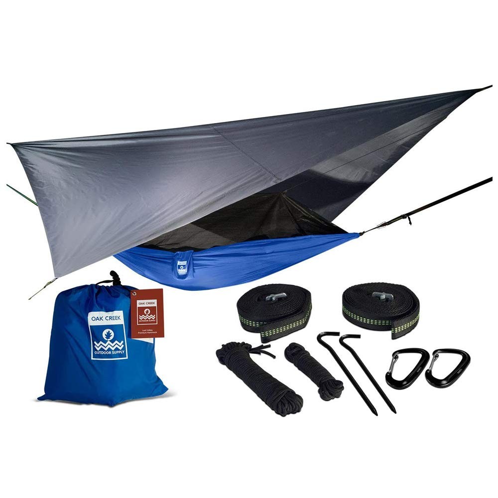 Oak Creek Lost Valley Camping Hammock. Bundle Includes Single, Blue and Gray