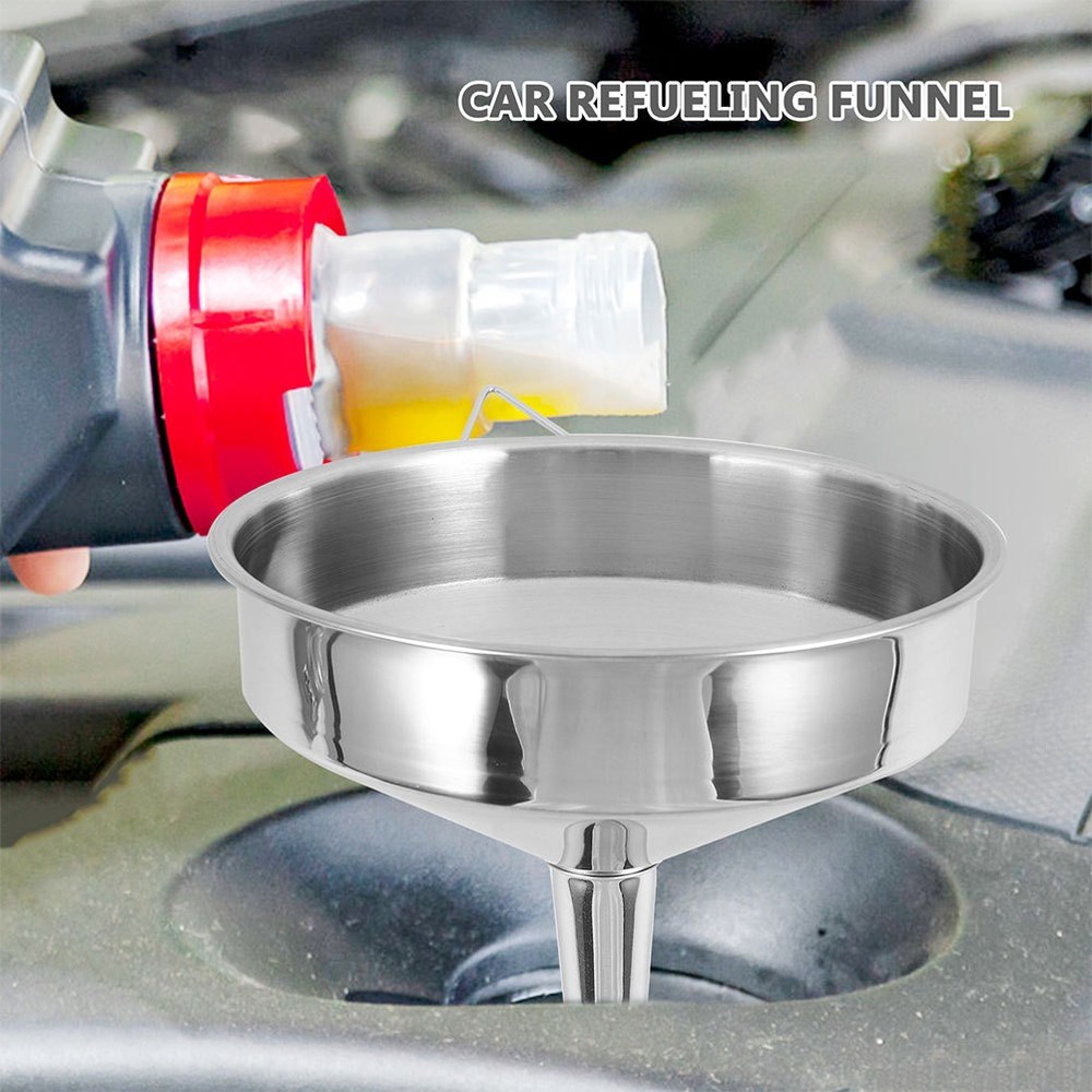 Fuel Funnel Filter Oil Change Drain Pan Electric Pump Engine Container